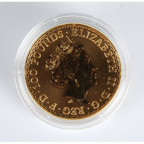 4 - Elizabeth II gold proof 100 pound Britannia coin 2021, 1oz fine gold 999.9*Please note that this lot... 