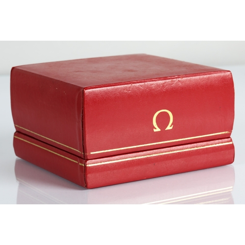 134 - Gents 9ct gold Omega automatic wristwatch with date aperture. Gross weight 63g with box, outer box a... 