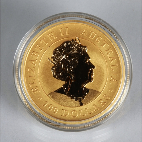 31 - Australian Kangaroo Gold proof 100 Dollar coin, Elizabeth II 2021, 1oz fine gold 9999.*Please note t... 