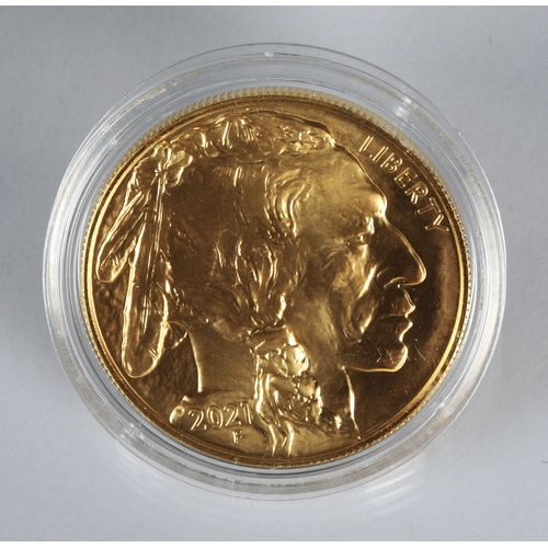 33 - 2021 Gold American Buffalo 50 Dollar coin, 1oz fine gold 9999.*Please note that this lot will only b... 