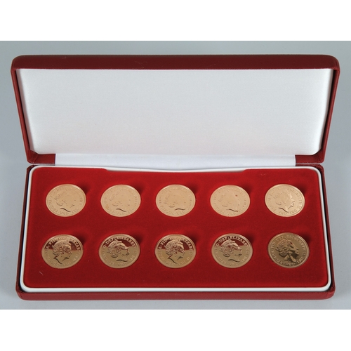 36 - Ten gold sovereigns 2021 in fitted case.*Please note that this lot will only be available to view on... 
