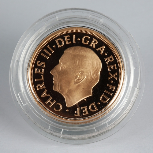 40 - Queen Elizabeth II Memorial Piedfort sovereign 2022 gold proof coin, 15.9g No 1616 with case and out... 