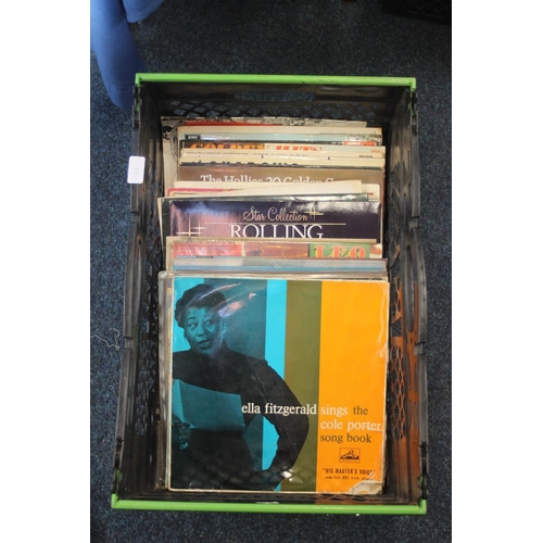 Crate containing mixed vinyl records to include Johnny Harris Movements ...