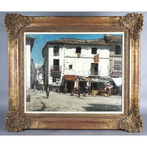 235 - Pollock Sinclair Nisbet RSW ARSA (Scottish 1848- 1922)'The Playa Larga in the Albayz, Granada'Gilt f... 