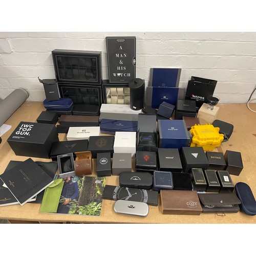 Large collection of empty watch boxes and accessories to include Seiko ...