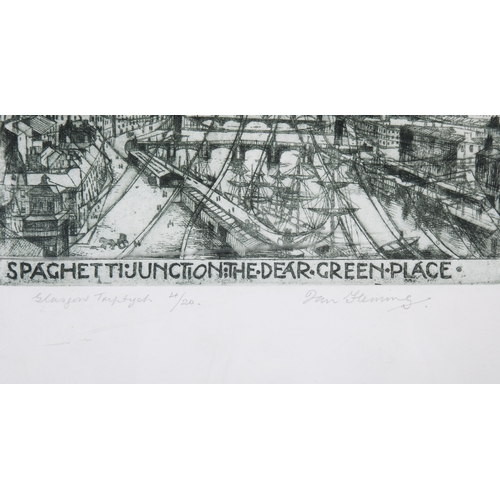 Ian Fleming RSA RSW RGI (Scottish 1906-1994) ARR'Glasgow Triptych ...