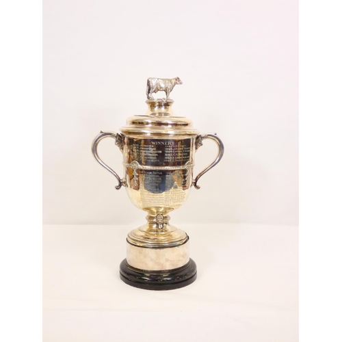104 - Silver cup and cover, The Melvin Trophy presented by Sir Martin Melvin Bart., of early Georgian styl... 