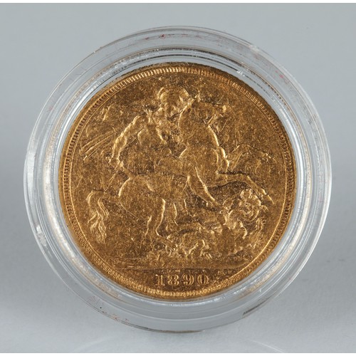 56 - Victorian gold sovereign 1890.*Please note that this lot will only be available to view online and t... 