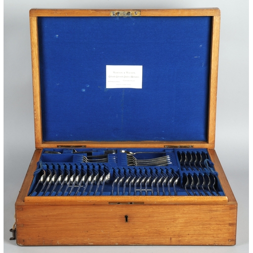 171 - Victorian Scottish silver canteen of cutlery Edinburgh 1885 by Mappin & Webb, to include twelve ... 