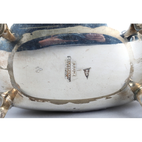 168 - Four piece silver tea service Sheffield 1923 maker Walker & Hall comprising of hot water pot, te... 