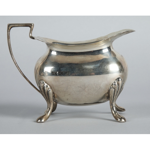 168 - Four piece silver tea service Sheffield 1923 maker Walker & Hall comprising of hot water pot, te... 