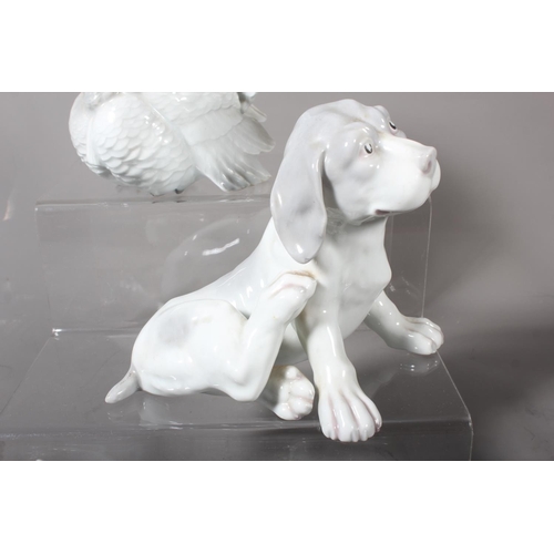 135 - Heubach models of a turkey and a dog and another similar dog model.  (3)