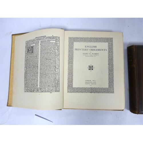 4 - PLOMER HENRY R.&nbsp;&nbsp;English Printers' Ornaments. Ltd. ed. 500. Frontis & plates. Quarto. ... 