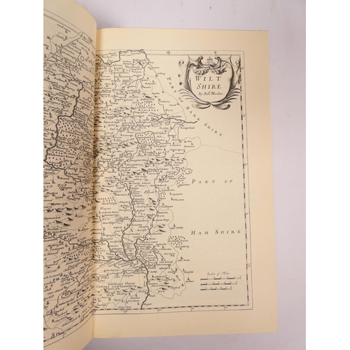 49 - CAMDEN WILLIAM.&nbsp;&nbsp;Britannia. Facsimile of the 1695 edition with fldg. maps. Folio. Qtr. clo... 
