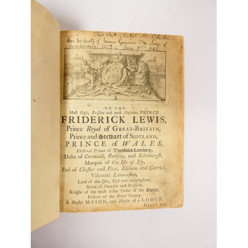 52 - ANDERSON JAMES.&nbsp;&nbsp;History Of Freemasonry. Defective copy with fragment only of title. Fldg.... 