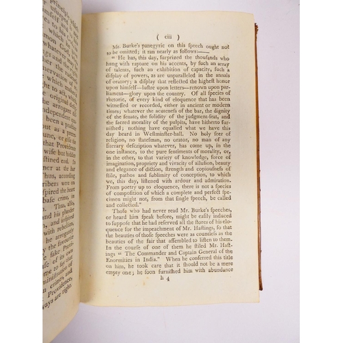 73 - BURKE EDMUND.&nbsp;&nbsp;The Beauties of the Late Right Hon. Edmund Burke ... to Which is Prefixed A... 