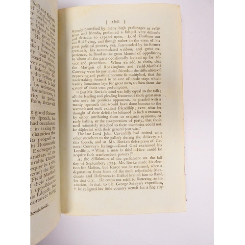 73 - BURKE EDMUND.&nbsp;&nbsp;The Beauties of the Late Right Hon. Edmund Burke ... to Which is Prefixed A... 