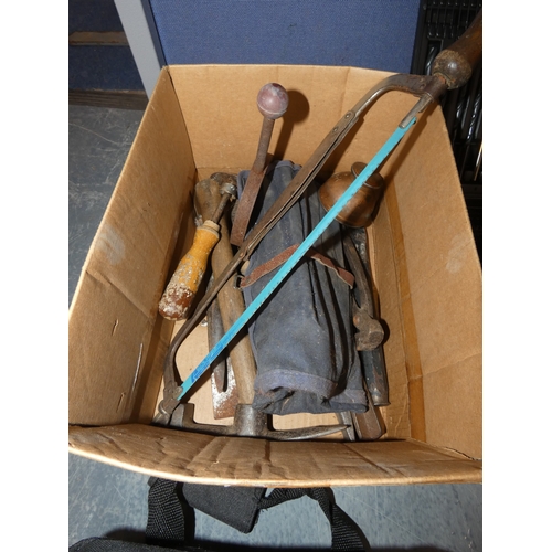 103 - Case containing fitted drill bits by Performance Power, more drill bits, and box containing vintage ... 