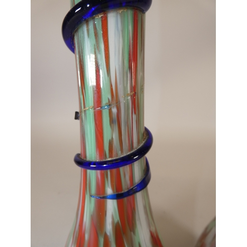 300 - Pair of Czech art glass tall mottled vases.