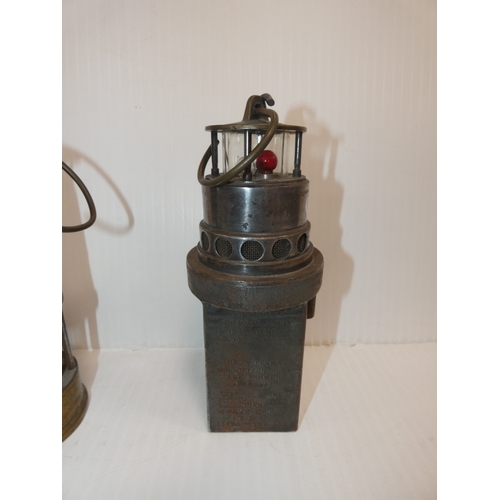 317 - Miners safety lamp, and another 