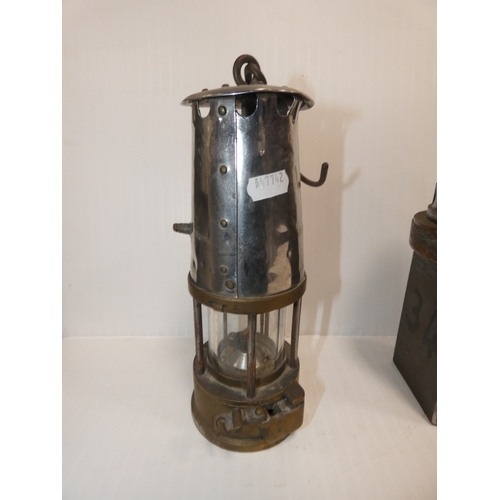 317 - Miners safety lamp, and another 