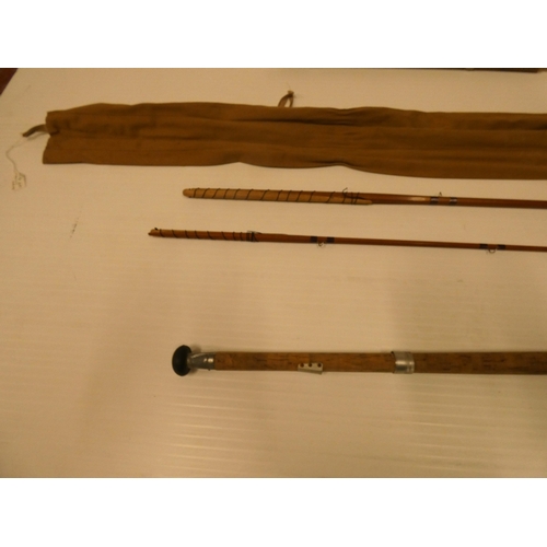 66 - Four assorted vintage split cane fishing rods.
