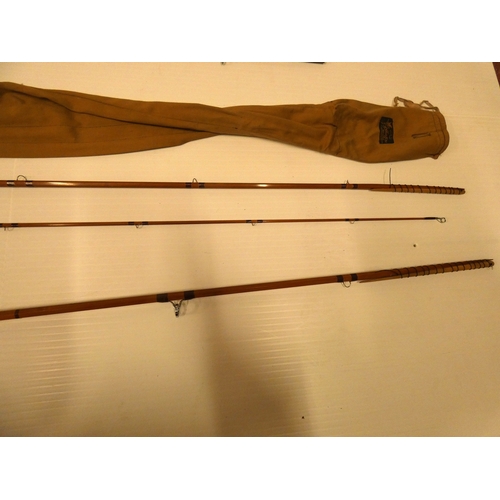 66 - Four assorted vintage split cane fishing rods.