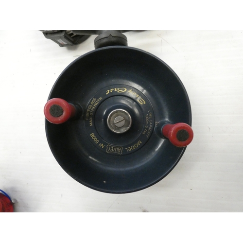 74 - Group of five fishing reels comprising of four fly reels, and an Alvey 500B sea reel. (5)