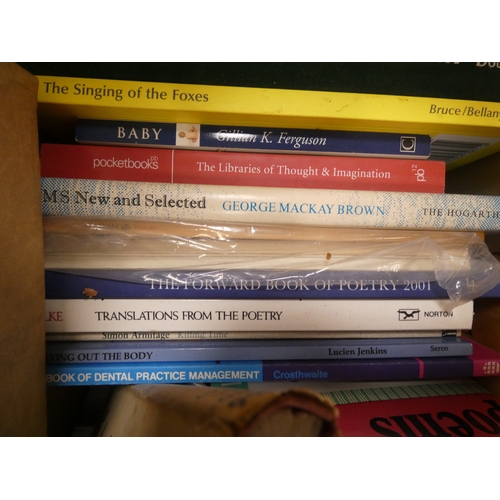 93 - Two boxes of topical books and novels, to include Rudyard Kipling novels, published in 1913 and late... 