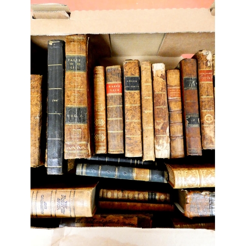 77 - Calf Bindings.  A large carton of various books, mainly odd volumes.