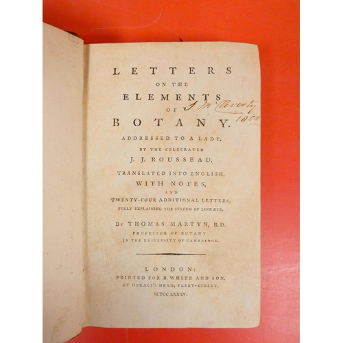 80 - ROUSSEAU J. J.&nbsp;&nbsp;Letters on the Elements of Botany Addressed to a Lady ... Translated ... b... 