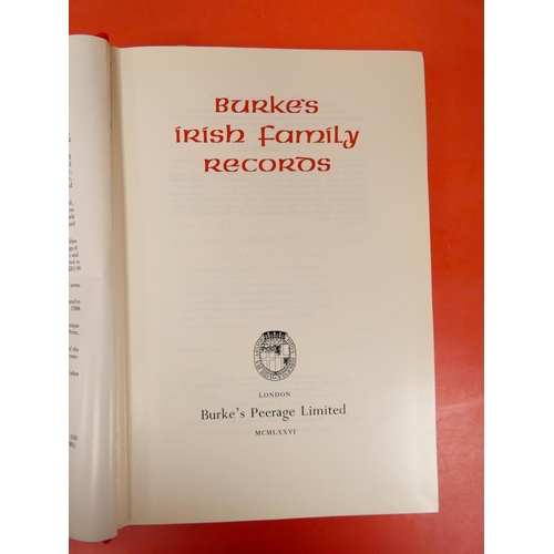 84 - BURKE (Pubs).  Burke's Irish Family Records. Orig. red cloth gilt, as new, in box of issue. 1976.... 
