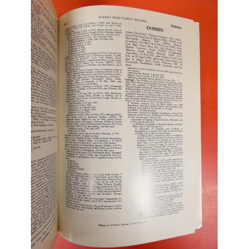 84 - BURKE (Pubs).  Burke's Irish Family Records. Orig. red cloth gilt, as new, in box of issue. 1976.... 