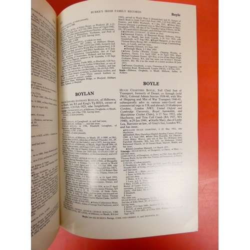 84 - BURKE (Pubs).  Burke's Irish Family Records. Orig. red cloth gilt, as new, in box of issue. 1976.... 