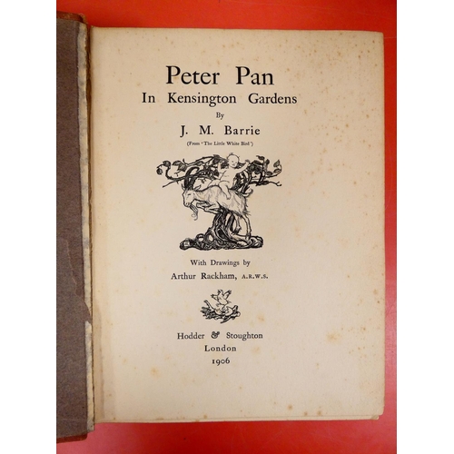 85 - RACKHAM ARTHUR.  Rip Van Winkle and Peter Pan. 2 vols. Poor cond. & def. bdgs. but with tipped i... 