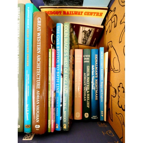 87 - Railways.&nbsp;&nbsp;A large carton of books & softback publications, many in d.w's.... 