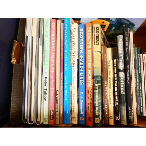 90 - Railways.&nbsp;&nbsp;A large carton of books & softback publications, many in d.w's.... 