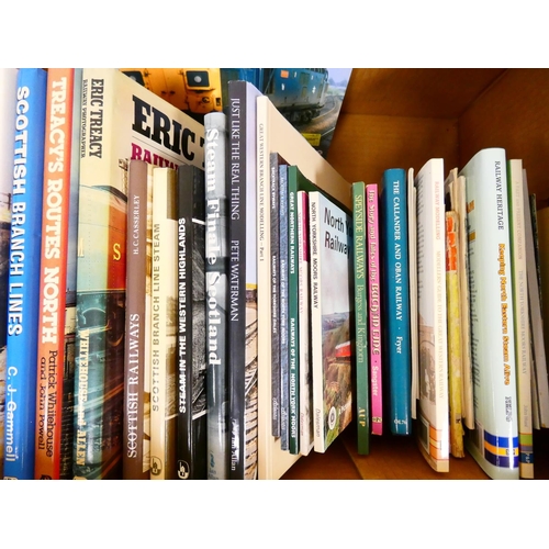 90 - Railways.&nbsp;&nbsp;A large carton of books & softback publications, many in d.w's.... 