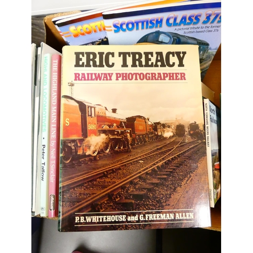 90 - Railways.&nbsp;&nbsp;A large carton of books & softback publications, many in d.w's.... 