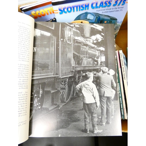90 - Railways.&nbsp;&nbsp;A large carton of books & softback publications, many in d.w's.... 