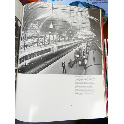 90 - Railways.&nbsp;&nbsp;A large carton of books & softback publications, many in d.w's.... 