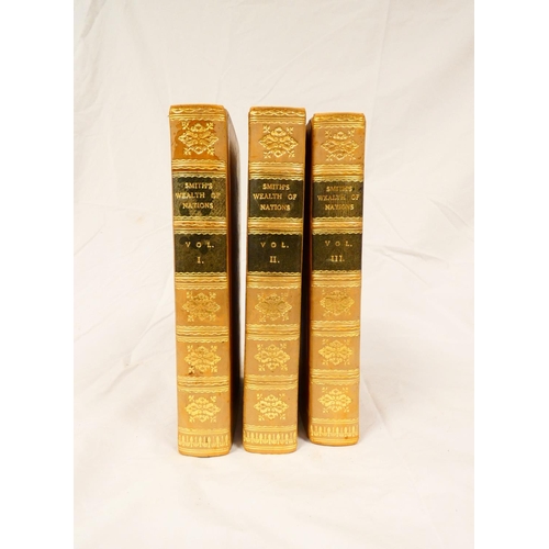 123 - SMITH ADAM.  An Inquiry into the Nature & Causes of the Wealth of Nations. 3 vols. Half titles. ... 