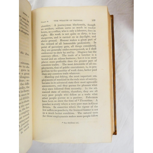123 - SMITH ADAM.  An Inquiry into the Nature & Causes of the Wealth of Nations. 3 vols. Half titles. ... 