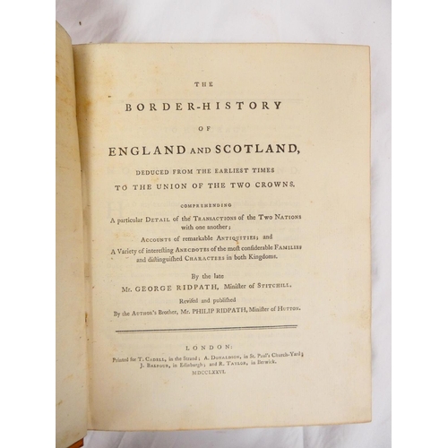 RIDPATH GEORGE & PHILIP. The Border-History of England & Scotland ...