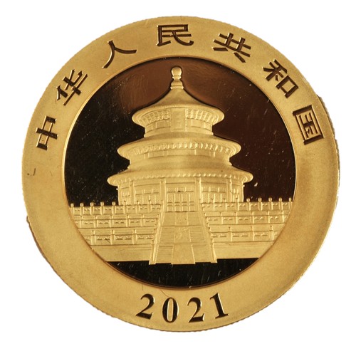 2021 Chinese Gold Panda coin, 500 Yuan, 30g fine gold 999.
