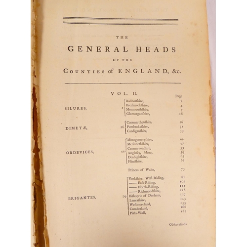 236 - CAMDEN WILLIAM.&nbsp;&nbsp;Britannia. Ed. by Edmund Gibson. 2 vols. Titles in red & black. Eng. ... 