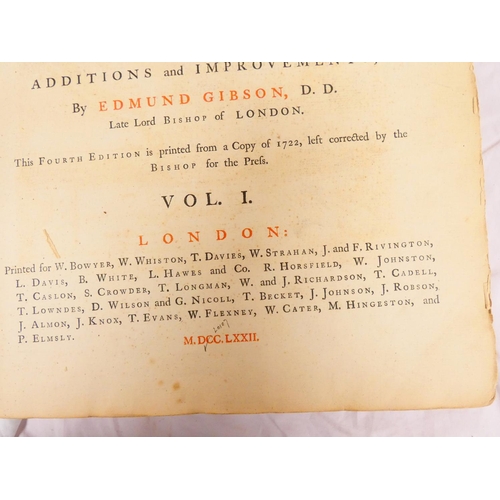 236 - CAMDEN WILLIAM.&nbsp;&nbsp;Britannia. Ed. by Edmund Gibson. 2 vols. Titles in red & black. Eng. ... 