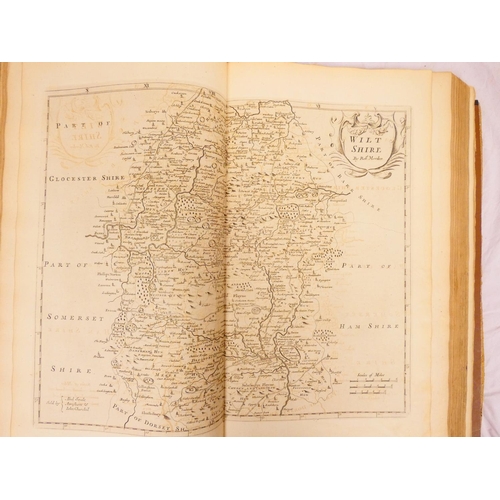 236 - CAMDEN WILLIAM.&nbsp;&nbsp;Britannia. Ed. by Edmund Gibson. 2 vols. Titles in red & black. Eng. ... 