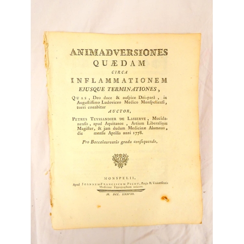 97 - 18th Century Medical Pamphlets. A-P Laborie, Tentamen Medicum de Generatione Morborum, 20pp, Montpel... 