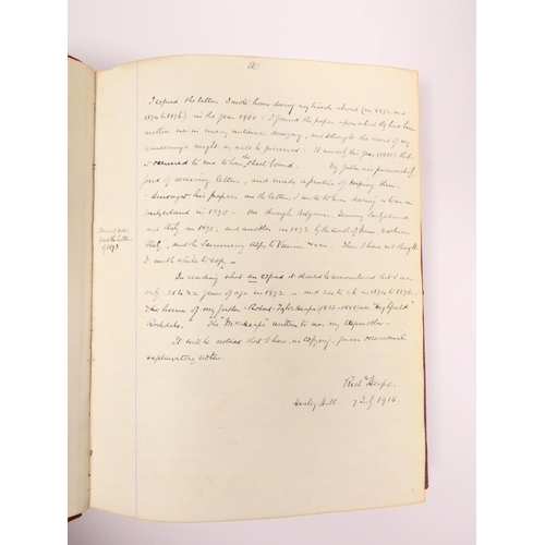 98 - HEAPE RICHARD, of Healey Hall, nr. Rochdale.  Copies of Letters Written Home During his Travels Abro... 